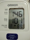 Hypertension high blood pressure be aware of your health. To measure blood pressure, doctor uses an instrument, sphygmomanometer