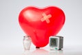 Hypertension, red balloon heart Royalty Free Stock Photo