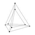 Hypertetrahedron 3D object. Vector Illustration