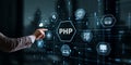 Hypertext Preprocessor PHP Programming. Interpreted programming language Royalty Free Stock Photo