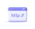 Hypertext Transfer Protocol Concept, HTTP data web page. Web browser, internet communication protocol. 3d vector icon. Cartoon