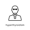 Hyperthyroidism icon. Trendy modern flat linear vector Hyperthyroidism icon on white background from thin line Diseases collection