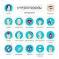 Hyperthyroidism symptoms vector Royalty Free Stock Photo