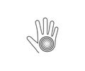 Hypnosis, hand, spiral icon. Vector illustration.