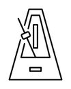 Hypnosis, metronome, pendulum vector icon on transparent background. Outline Hypnosis, metronome, pendulum vector icon
