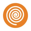 Hypnosis, spiral, inculcation, suggestion, vortex, whirlpool icon. Orange vector design