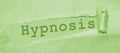 Hypnosis word appearing behind torn brown paper. Reduce stress psychological healthcare concept