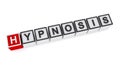 Hypnosis word block on white