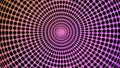 Hypnotic abstract animated colorful rays of small squares moving and blinking around the circle. Design. Colorful