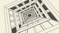 Hypnotic Abstract Square Tunnel Optical Illusion, vector design Generative AI Royalty Free Stock Photo