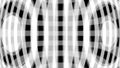 Hypnotic animation of twinkling white circles and wide arcuate lines on black background, seamless loop. Monochrome