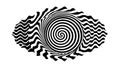 Hypnotic Black and White Spiral Optical Illusion Pattern, vector design Generative AI Royalty Free Stock Photo