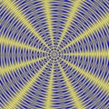 Hypnotic blue yellow radiant background