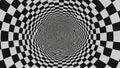 Hypnotic Checkerboard Tunnel Illustration in Black and White Royalty Free Stock Photo