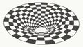 Hypnotic Checkerboard Vortex Optical Illusion, vector design Generative AI Royalty Free Stock Photo