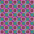 Hypnotic colored squares and cercles Royalty Free Stock Photo