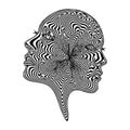 Hypnotic Duality Optical Illusion of Intertwined Faces, Surreal Black and White Line Art Portrait Royalty Free Stock Photo