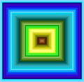 Hypnotic glossy glass blue green yellow turquoise squares Royalty Free Stock Photo