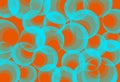 Hypnotic light blue circles on orange background Royalty Free Stock Photo