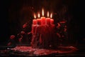 Hypnotic Red candle burn. Generate Ai