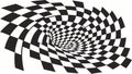 Hypnotic Spiral Checkerboard Optical Illusion, vector design Generative AI Royalty Free Stock Photo