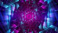 Hypnotic spiral with polygons and glow. Motion. 3D moving spiral of polygons. Hypnotic spiral of rotating hexagons and Royalty Free Stock Photo