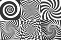 Hypnotic spiral. Swirl hypnotize spirals, vertigo geometric illusion and rotating stripes round pattern vector