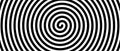 Hypnotic spirals background. Radial optical illusion. Black and white swirl tunnel wallpaper. Spinning concentric Royalty Free Stock Photo
