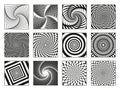 Hypnotic spirals. Vortex motion hypnotise spirals, rotating motion spiral elements vector illustration set. Abstract