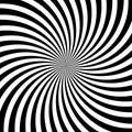 Hypnotic swirl lines abstract white black optical illusion vector vortex pattern background