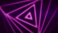 Hypnotic triangular animation. Animation. Neon spiral of appearing triangles on black background. Beautiful animation