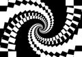 Hypnotic tunnel effect in a spiral