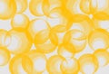 Hypnotic yellow circles on white background
