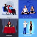 Hypnotism Extrasensory Icon Set Royalty Free Stock Photo