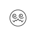 Hypnotized emoji face line icon Royalty Free Stock Photo