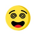 Hypnotized emoji icon isolated on white background