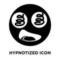 Hypnotized icon vector isolated on white background, logo concept of Hypnotized sign on transparent background, black filled