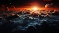 A hypnotizing view of the planetary fog surrounded by luminous gas cl Royalty Free Stock Photo