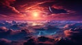 A hypnotizing view of the planetary fog surrounded by luminous gas clou Royalty Free Stock Photo