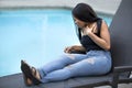 Hypochondriac Female Tourist Disgusted at Pool