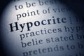 Definition of the word hypocrite Royalty Free Stock Photo