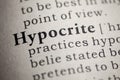 Definition of the word hypocrite Royalty Free Stock Photo