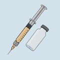 HYPODERMIC INJECTION Medical Equipment Vector Illustration