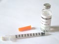 Hypodermic needle and glass vial Royalty Free Stock Photo