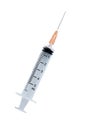 Hypodermic needleinjection needle on white background. Royalty Free Stock Photo