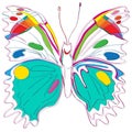 Hypolimnas dexithea butterfly childish illustration