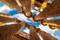 Hypostyle hall in the Precinct of Amun Re at Temple of Karnak Luxor Royalty Free Stock Photo