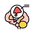 hypothalamus endocrinology color icon vector illustration