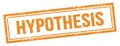 HYPOTHESIS text on orange grungy vintage stamp
