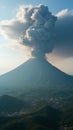 Hypothetic Conceptual: Volcanic Ash Cloud Over Volcanic Highlands Royalty Free Stock Photo